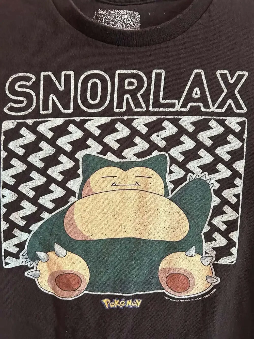 Pokemon Snorlax Black Short Sleeve Graphic T-Shirt